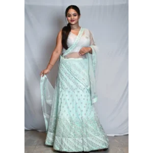SKY BLUE LIGHTWEIGHT LEHENGA
